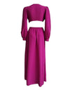 Purple Ruffled Cutout Dress - BEYAZURA.COM