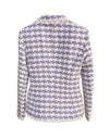 Purple Tweed Blazer With Tassel Edges - BEYAZURA.COM