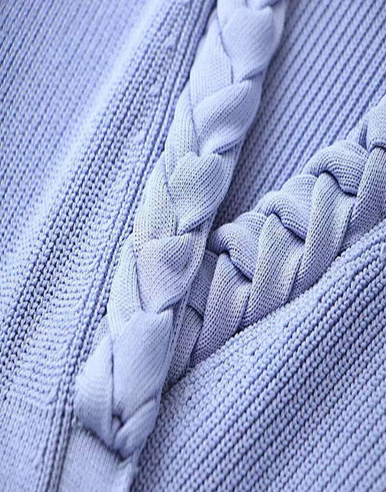 Purple Twist Knitted Dress - BEYAZURA.COM