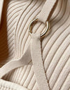 Ribbed Knit Buckle Strap Top - BEYAZURA.COM