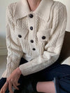 Ribbed Knit Sweater With Collars - BEYAZURA.COM