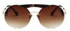 Round Sunglasses With Leopard Frame And Gradient Brown - BEYAZURA.COM