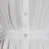 Ruched High Neck Lantern Sleeve Crinkled Shirt - BEYAZURA.COM