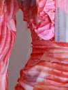 Ruched Ruffled Waist Tied Short Dress - BEYAZURA.COM