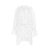 Ruffle Bow Neck Flared Sleeve Mini Dress - BEYAZURA.COM