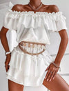 Ruffle Detailed Layered Skirt Dress - BEYAZURA.COM