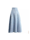 Sequined Flower Pattern A-Line Skirt - BEYAZURA.COM