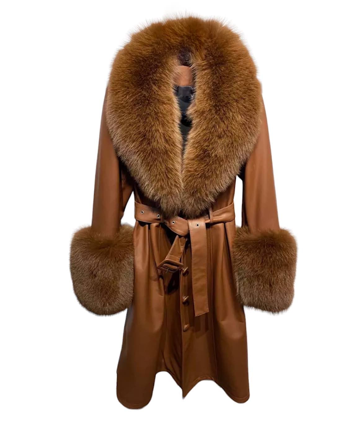 Leather Fur Coat main image 1