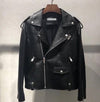Sheepskin Leather Biker Jacket With Fox Fur Vest Lining - BEYAZURA.COM