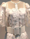 Sheer Petal Embroidered Shirt Dress - BEYAZURA.COM