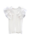 Short Ruffle Sleeve T-shirt - BEYAZURA.COM