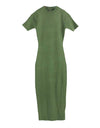 Short Sleeve Knitted Midi Dress - BEYAZURA.COM