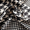 Silk Square Houndstooth Pattern Scarf - BEYAZURA.COM