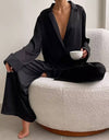 Silky Top and Long Pants Pyjama Set - BEYAZURA.COM