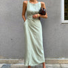 Sleeveless High Waisted Wrap Dress - BEYAZURA.COM