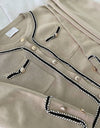 Soft Sweater Pants Set With Pearl Buttons - BEYAZURA.COM