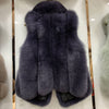 Soft Thick Plush Fox Fur Gilet With Hidden Pockets and Collar - BEYAZURA.COM