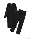 Spaghetti Strap Top Cropped Pants And Long Sleeve Robe Three Piece Set - BEYAZURA.COM