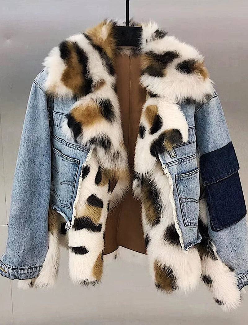 Jean jacket with sheepskin best sale