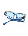 Square Metal Trimmed Sunglasses - BEYAZURA.COM
