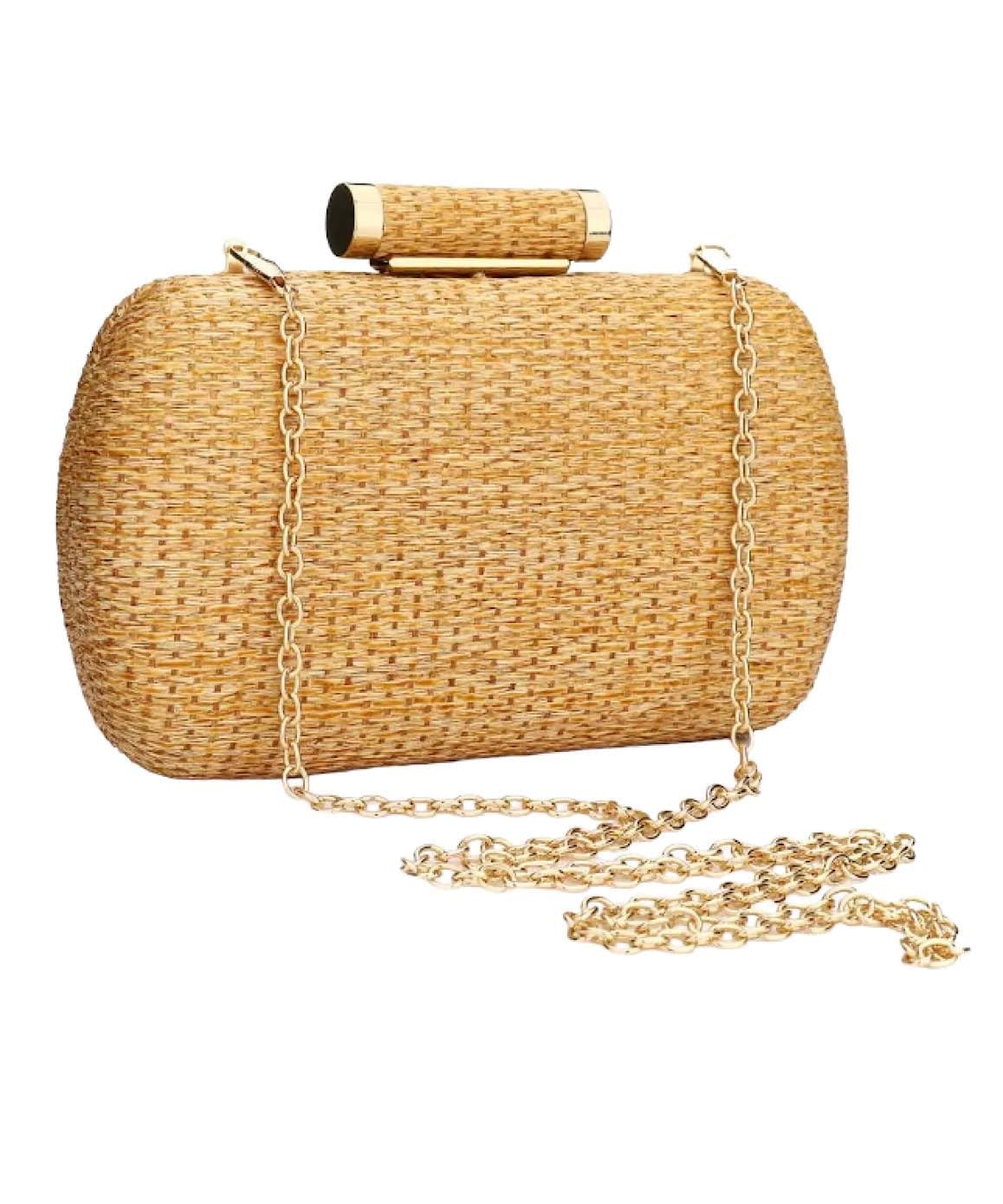 Straw sale clutch bag