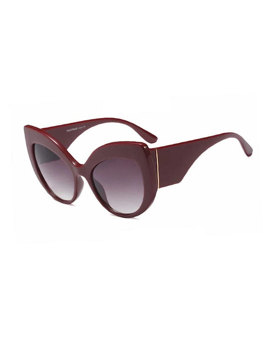 Thick Frame Cat Eye Sunglasses With Brown Lenses - BEYAZURA.COM