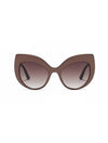 Thick Frame Cat Eye Sunglasses With Coffee Black Lenses - BEYAZURA.COM