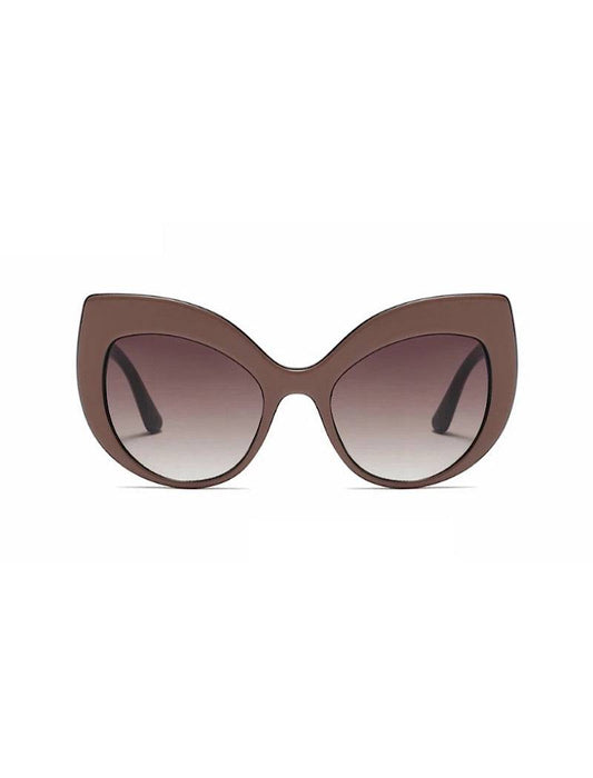 Thick Frame Cat Eye Sunglasses With Coffee Black Lenses - BEYAZURA.COM