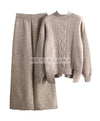 Thick Knit Pullover And Ankle Length Pant Set - BEYAZURA.COM