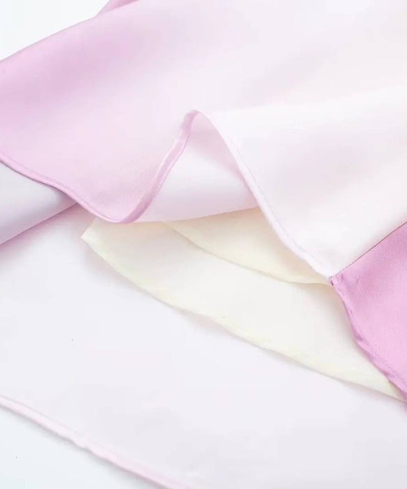 Tie Dye Asymmetrical Strapped Satin Dress - BEYAZURA.COM