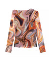Tie Dye Mid Calf Bodycon Mesh Skirt Set - BEYAZURA.COM