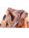Tie Dye Mid Calf Bodycon Mesh Skirt Set - BEYAZURA.COM