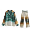 Tie Dye Silky Shirt And Pants Set - BEYAZURA.COM