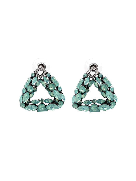 Triangle Crystal Mini Drop Earrings - BEYAZURA.COM