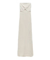 Tube Strapless Top Knitted Mesh Dress In Beige - BEYAZURA.COM