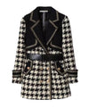 Tweed Belted Woolen Coat - BEYAZURA.COM