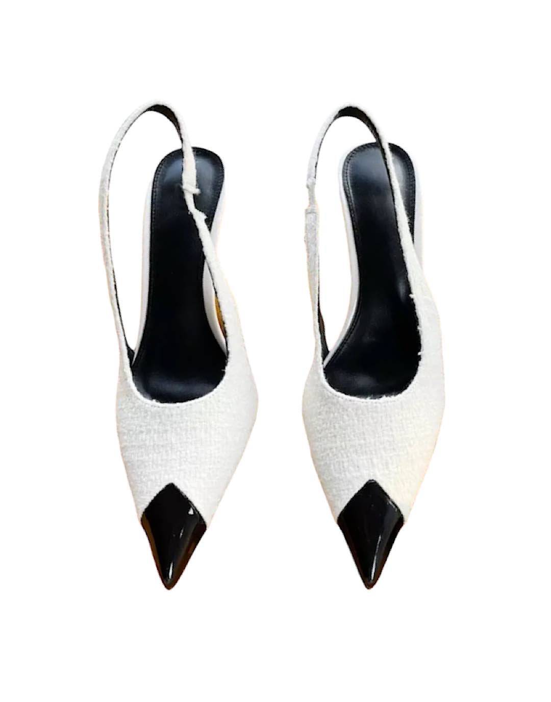 White pointed hot sale toe slingback