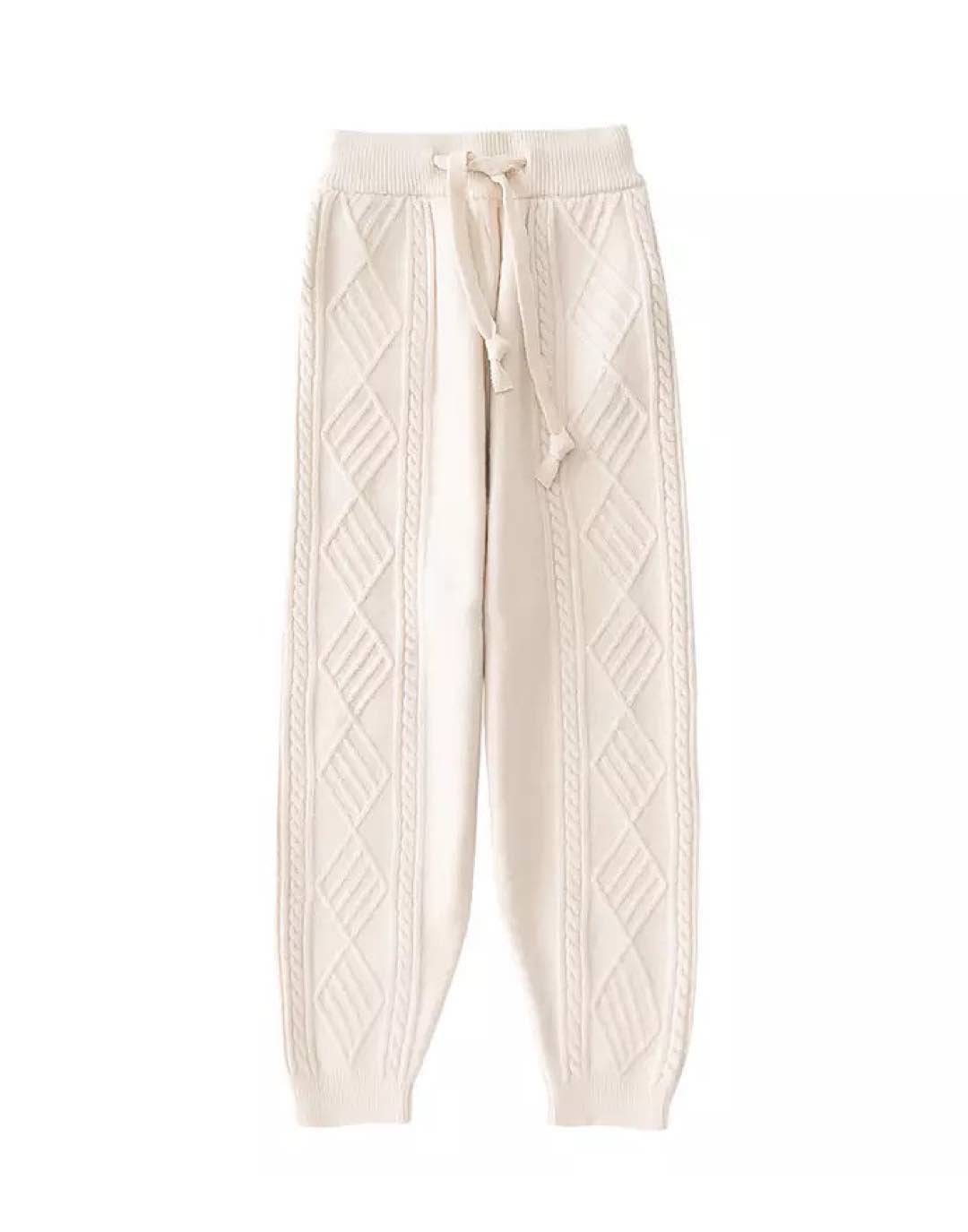 Twisted Rope Knitted Pants– Beyazura.com