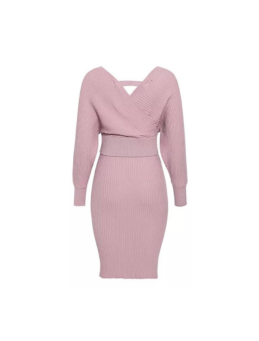 two piece bodycon midi dress Two Piece Knit Rib Bodycon Midi Dress– Beyazura.com