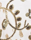 Two Piece Loungewear With Flower Sequin Gold Beadings - BEYAZURA.COM