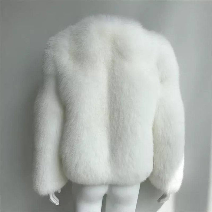 Ultra Plush Mid Length Fox Fur Coat - BEYAZURA.COM