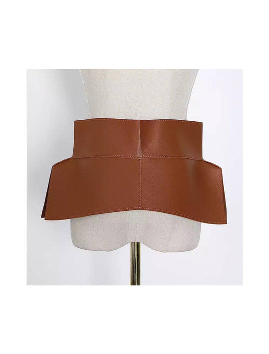 Vegan Leather Bowknot Oversized Belt - BEYAZURA.COM