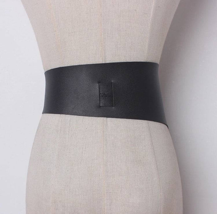 Vegan Leather Irregular Size Long Strap Belt - BEYAZURA.COM