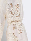 Vintage Ruffle Skirt Lace Big Sleeve Long Dress - BEYAZURA.COM