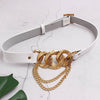 White Bulky Gold Chain Belt - BEYAZURA.COM