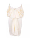 White Drop Shoulder Strapless Dress - BEYAZURA.COM