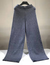 Wide Leg Pants Shawled Top Knit Three Piece Set - BEYAZURA.COM