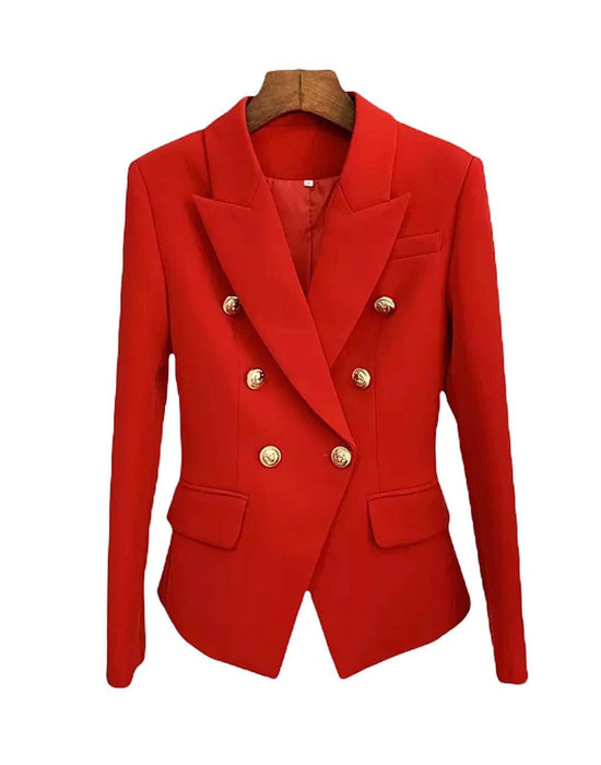 Women’s Double Breasted Slim Blazer - BEYAZURA.COM