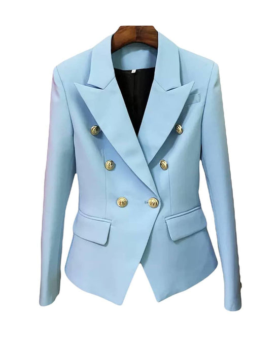 Women’s Double Breasted Slim Blazer - BEYAZURA.COM