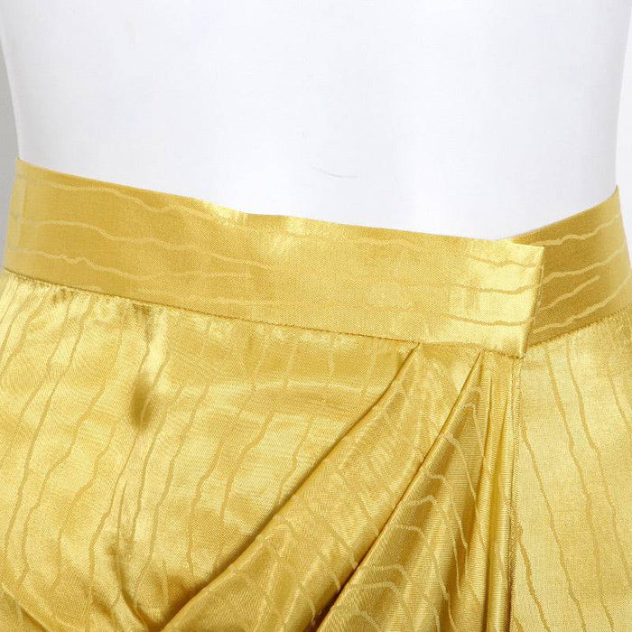 Yellow High Slit Asymmetrical Long Skirt - BEYAZURA.COM